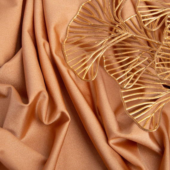 Knitted fabric Supplex 200 g/m2, stretch knitted fabric, elastic shiny fabric т/беж, фото 3