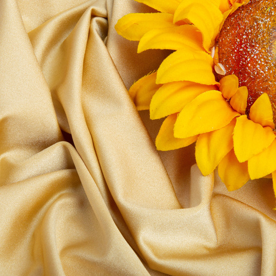 Ткань трикотаж Бифлекс 200 гр/м2 стрейчевая эластичная блестящая для купальников и спортивной одежды золото, фото 3