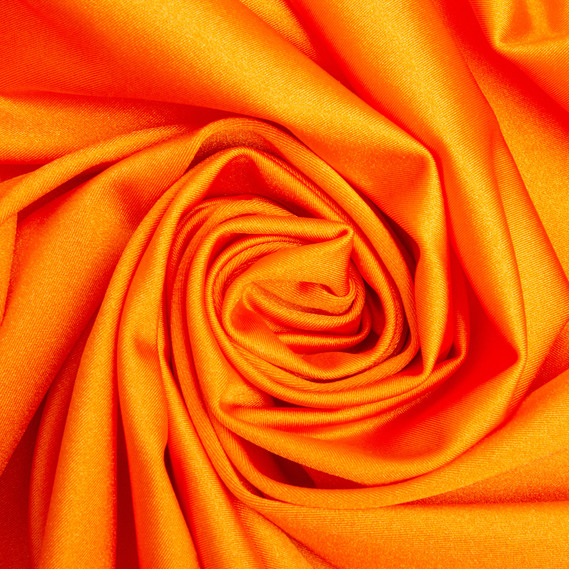 Ткань трикотаж Бифлекс 200 гр/м2 стрейчевая эластичная блестящая для купальников и спортивной одежды помаранч, фото 1