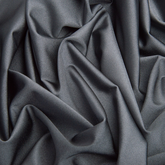 Ткань трикотаж Бифлекс 200 гр/м2 стрейчевая эластичная блестящая для купальников и спортивной одежды т/сіра, фото 2