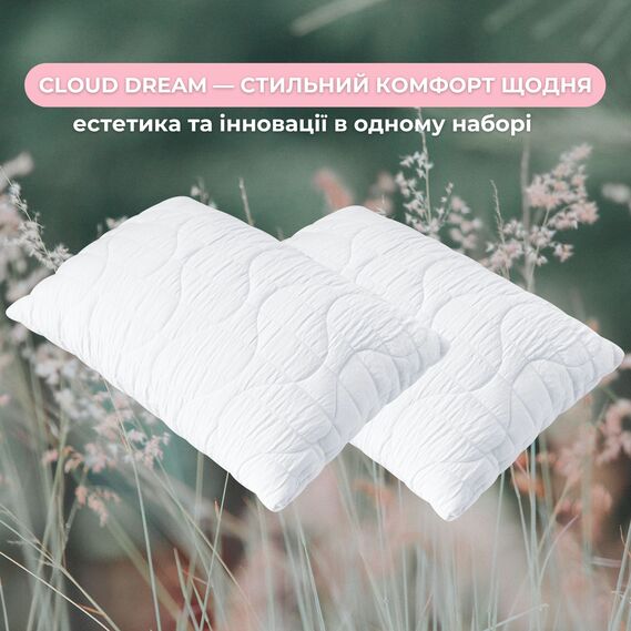 Набор подушек 2 шт 50х70 CloudDream IDEIA искусственный пух, белый, гипоаллергенная подушка в коробці, фото 4