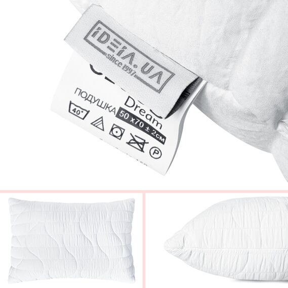 Набор подушек 2 шт 50х70 CloudDream IDEIA искусственный пух, белый, гипоаллергенная подушка в коробці, фото 7