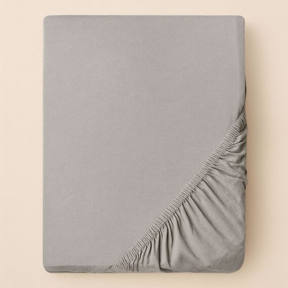 Простынь трикотажная 160х200х35 см на резинке IDEIA, эластичная, трикотаж, хлопок сіра, фото 9