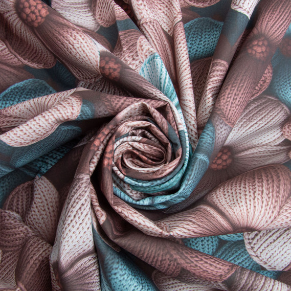 Ranforce calico fabric 5D for bedding, 240 cm wide 125 g/m2 cotton natural fabric, suitable for sheets, duvet covers, pillowcases, and other bed linens Мальви, фото 1