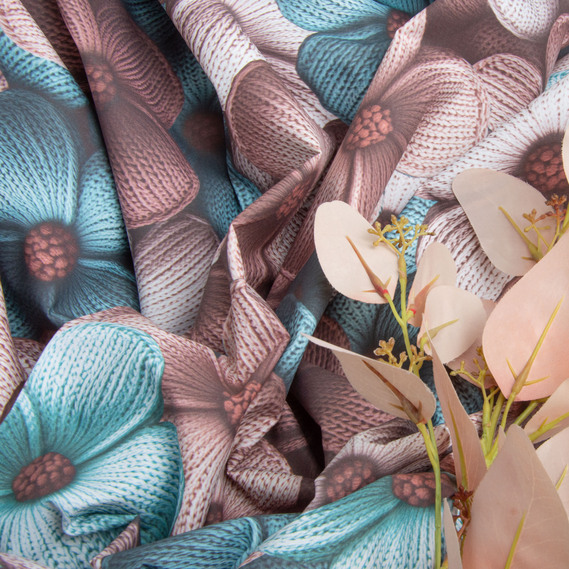 Ranforce calico fabric 5D for bedding, 240 cm wide 125 g/m2 cotton natural fabric, suitable for sheets, duvet covers, pillowcases, and other bed linens Мальви, фото 4