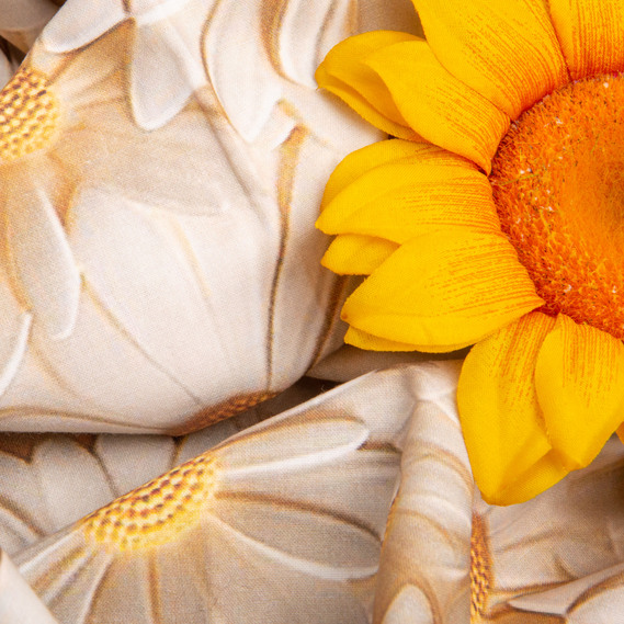 Тканина бязь ранфорс 5D для постільної білизни, бавовна 125 гр/м2 240 см натуральна, постільна тканина, тканина для простирадл, підковдр, наволочок Ромашка, фото 4