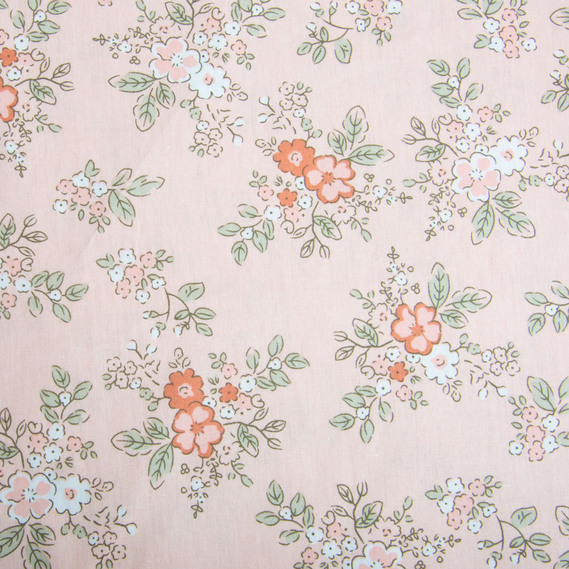 Тканина бавовна сатин для постільної білизни, натуральна тканина, постільна білизна 120 гр/м2 ВТ-405-A літо персик, фото 2