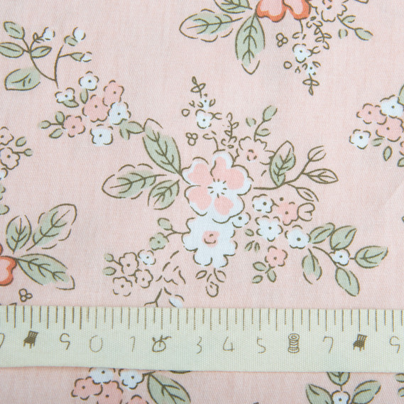 Тканина бавовна сатин для постільної білизни, натуральна тканина, постільна білизна 120 гр/м2 ВТ-405-A літо персик, фото 5