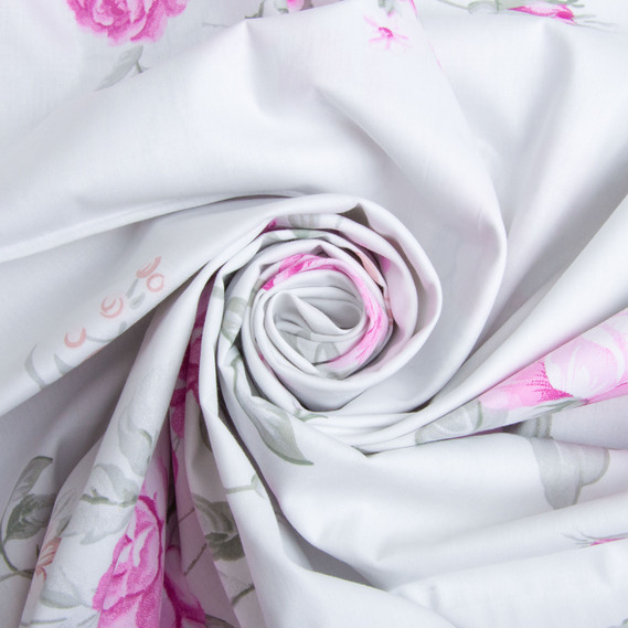 Тканина бавовна сатин для постільної білизни, натуральна тканина, постільна білизна 120 гр/м2 ВТ-411-A роуз рожевий , фото 1