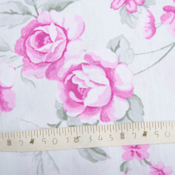 Тканина бавовна сатин для постільної білизни, натуральна тканина, постільна білизна 120 гр/м2 ВТ-411-A роуз рожевий , фото 5