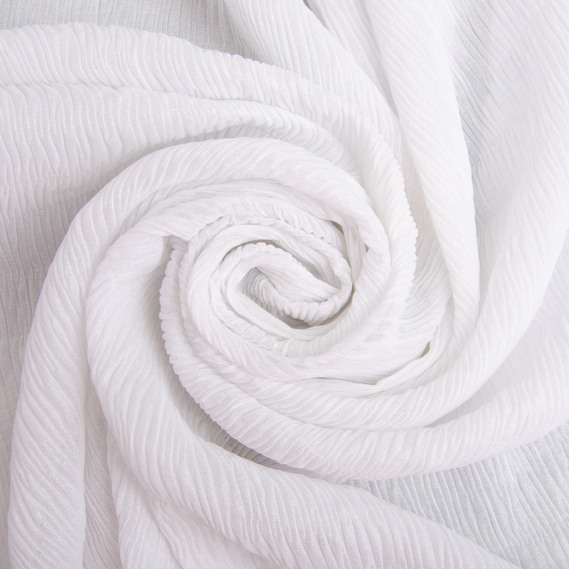 Ткань шифон жатка 95 гр/м2 145 см легкая, воздушная ткань для платьев, блуз и аксессуаров біла, фото 1 Ткань шифон жатка 95 гр/м2 145 см легкая, воздушная ткань для платьев, блуз и аксессуаров біла, фото 1