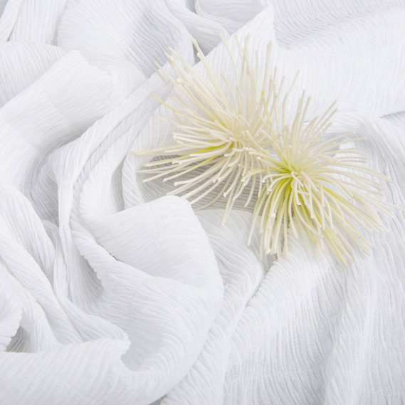 Ткань шифон жатка 95 гр/м2 145 см легкая, воздушная ткань для платьев, блуз и аксессуаров біла, фото 3 Ткань шифон жатка 95 гр/м2 145 см легкая, воздушная ткань для платьев, блуз и аксессуаров біла, фото 3