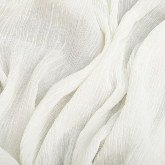 Ткань шифон жатка 95 гр/м2 145 см легкая, воздушная ткань для платьев, блуз и аксессуаров молоко, фото 2