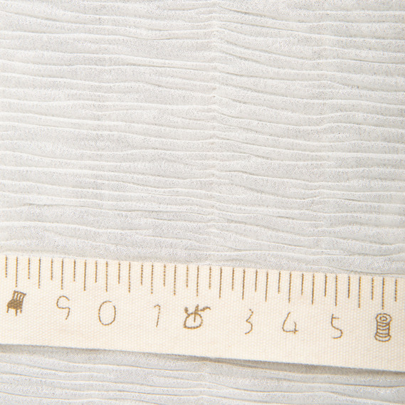 Ткань шифон жатка 95 гр/м2 145 см легкая, воздушная ткань для платьев, блуз и аксессуаров молоко, фото 4