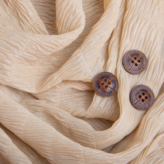 Ткань шифон жатка 95 гр/м2 145 см легкая, воздушная ткань для платьев, блуз и аксессуаров беж, фото 3 Ткань шифон жатка 95 гр/м2 145 см легкая, воздушная ткань для платьев, блуз и аксессуаров беж, фото 3