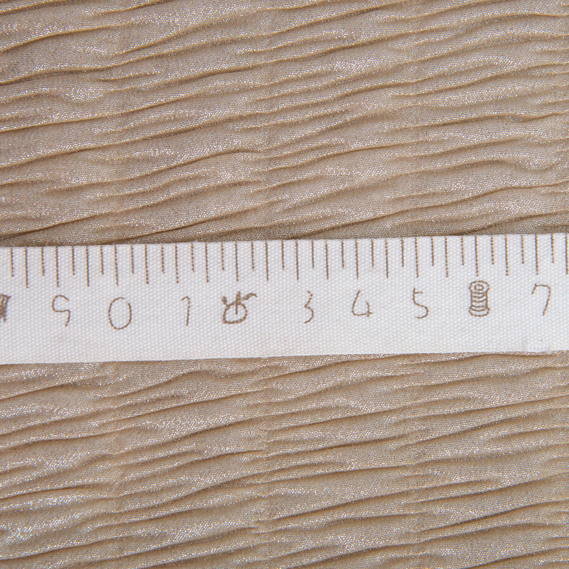 Ткань шифон жатка 95 гр/м2 145 см легкая, воздушная ткань для платьев, блуз и аксессуаров т/беж, фото 4