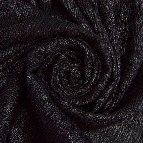 Ткань шифон жатка 95 гр/м2 145 см легкая, воздушная ткань для платьев, блуз и аксессуаров чорна, фото 1 Ткань шифон жатка 95 гр/м2 145 см легкая, воздушная ткань для платьев, блуз и аксессуаров чорна, фото 1