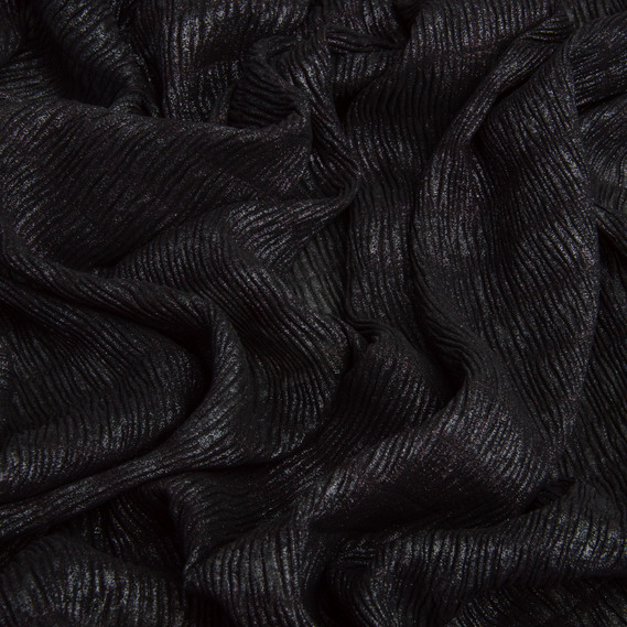 Ткань шифон жатка 95 гр/м2 145 см легкая, воздушная ткань для платьев, блуз и аксессуаров чорна, фото 2 Ткань шифон жатка 95 гр/м2 145 см легкая, воздушная ткань для платьев, блуз и аксессуаров чорна, фото 2