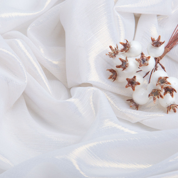 Ткань шифон стрейч с напылением Cold 55 гр/м2 150 см для платьев, блуз, декора и аксессуаров молоко, фото 3 Ткань шифон стрейч с напылением Cold 55 гр/м2 150 см для платьев, блуз, декора и аксессуаров молоко, фото 3