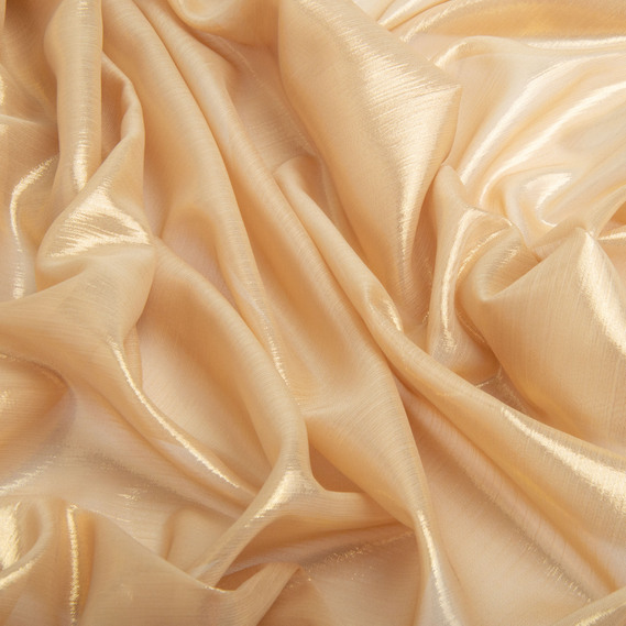 Stretch chiffon fabric with silver coating, 55 gsm, 150 cm for dresses, blouses, decor, and accessories пісок, фото 2