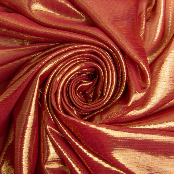 Stretch chiffon fabric with silver coating, 55 gsm, 150 cm for dresses, blouses, decor, and accessories марсала, фото 1