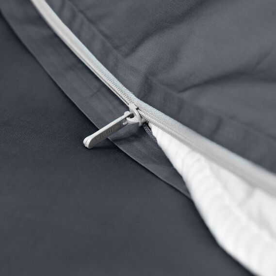 Bedding set double IDEIA duvet cover 200x220 cm + 2 pillowcases 50x70 cm premium sateen cotton т/сірий, фото 11