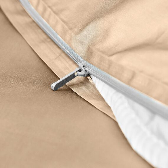 Набір постільної білизни полуторний IDEIA підковдра 145х215 см + 2 наволочки 50x70 см преміум сатин бавовна беж, фото 10