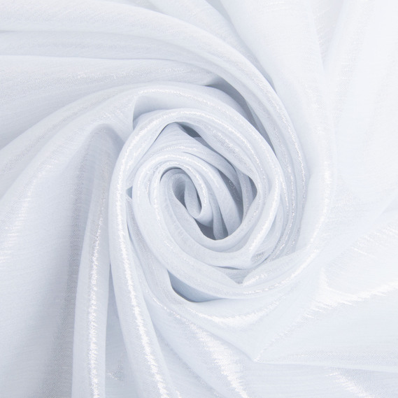 Ткань шифон стрейч с напылением Сильвер 55 гр/м2 150 см для платьев, блуз, декора и аксессуаров біла, фото 1