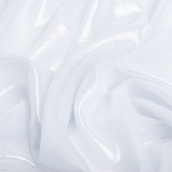 Ткань шифон стрейч с напылением Сильвер 55 гр/м2 150 см для платьев, блуз, декора и аксессуаров біла, фото 2