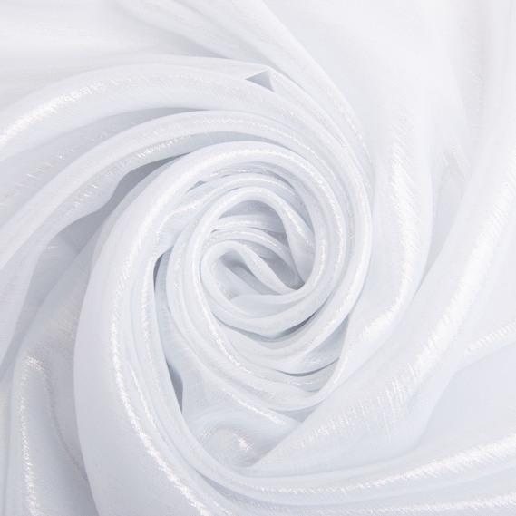 Тканина шифон стрейч з напиленням Сільвер 55 г/м2 150 см для суконь, блуз, декору та аксесуарів молоко, фото 1