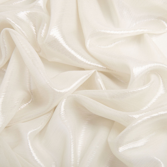 Ткань шифон стрейч с напылением Сильвер 55 гр/м2 150 см для платьев, блуз, декора и аксессуаров св/беж, фото 2