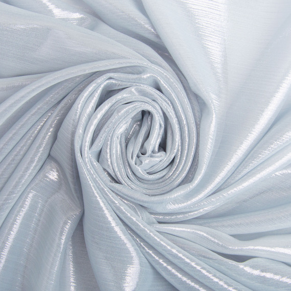 Тканина шифон стрейч з напиленням Сільвер 55 г/м2 150 см для суконь, блуз, декору та аксесуарів сіра, фото 1