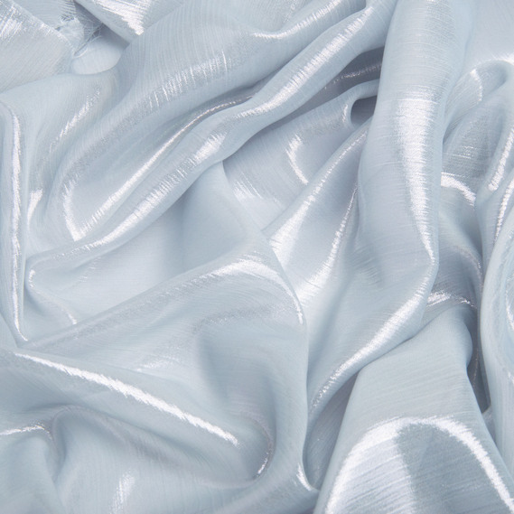 Тканина шифон стрейч з напиленням Сільвер 55 г/м2 150 см для суконь, блуз, декору та аксесуарів сіра, фото 2
