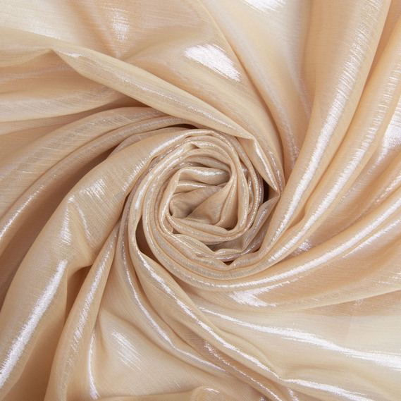 Тканина шифон стрейч з напиленням Сільвер 55 г/м2 150 см для суконь, блуз, декору та аксесуарів пісок, фото 1