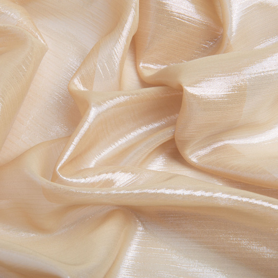 Тканина шифон стрейч з напиленням Сільвер 55 г/м2 150 см для суконь, блуз, декору та аксесуарів пісок, фото 2