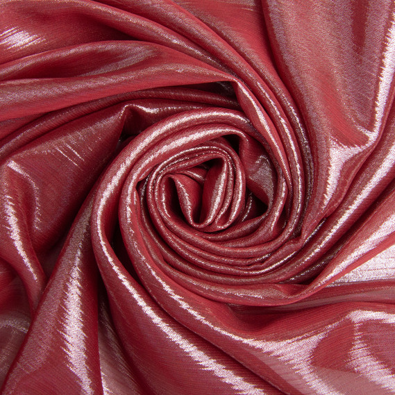 Тканина шифон стрейч з напиленням Сільвер 55 г/м2 150 см для суконь, блуз, декору та аксесуарів марсала, фото 1