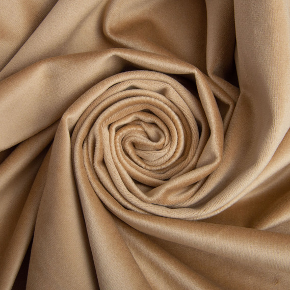 Тканина велюр однотонний Вайлет 150 см 290 гр/м2, для одягу, плаття, костюмів, спідниць беж, фото 1