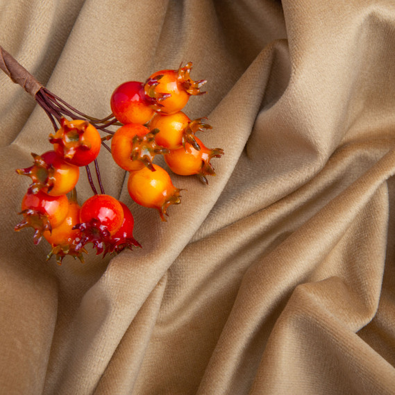 Тканина велюр однотонний Вайлет 150 см 290 гр/м2, для одягу, плаття, костюмів, спідниць беж, фото 3