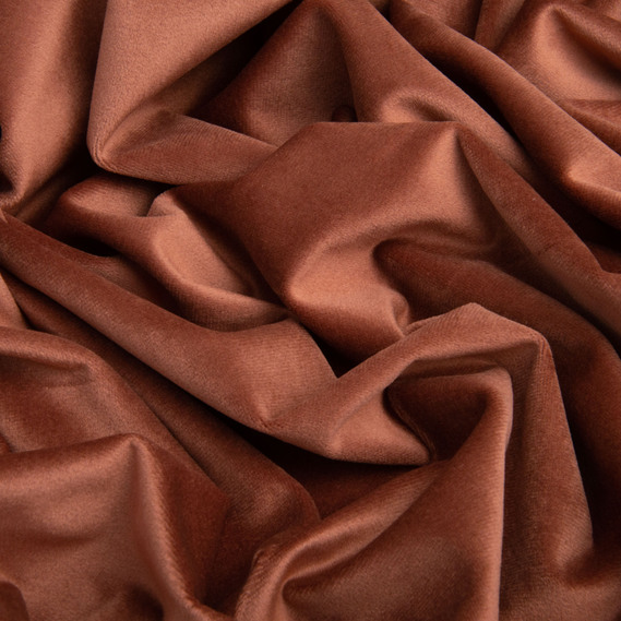 Ткань велюр однотонный Вайлет 150 см 290 гр/м2, для одежды, платьев, костюмов, юбок какао, фото 2