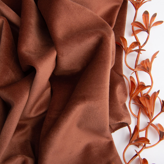 Ткань велюр однотонный Вайлет 150 см 290 гр/м2, для одежды, платьев, костюмов, юбок какао, фото 3