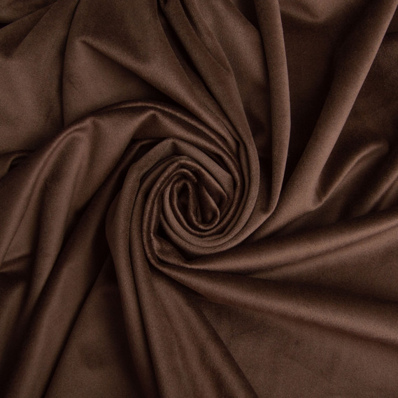 Ткань велюр однотонный Вайлет 150 см 290 гр/м2, для одежды, платьев, костюмов, юбок коричнева, фото 1