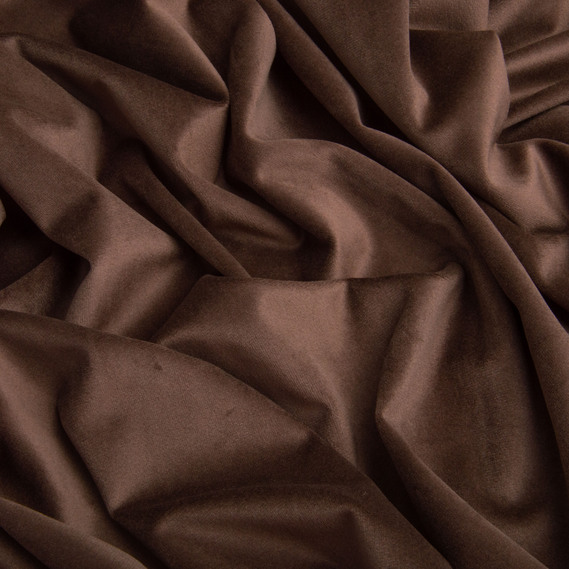 Ткань велюр однотонный Вайлет 150 см 290 гр/м2, для одежды, платьев, костюмов, юбок коричнева, фото 2