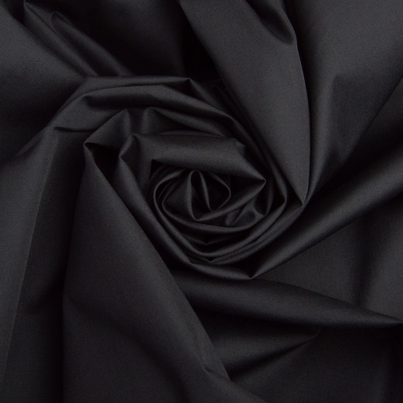 Solid shirting fabric 150 cm wide 115 g/m2 suitable for men`s and women`s shirts №16 (9077) чорний, фото 1