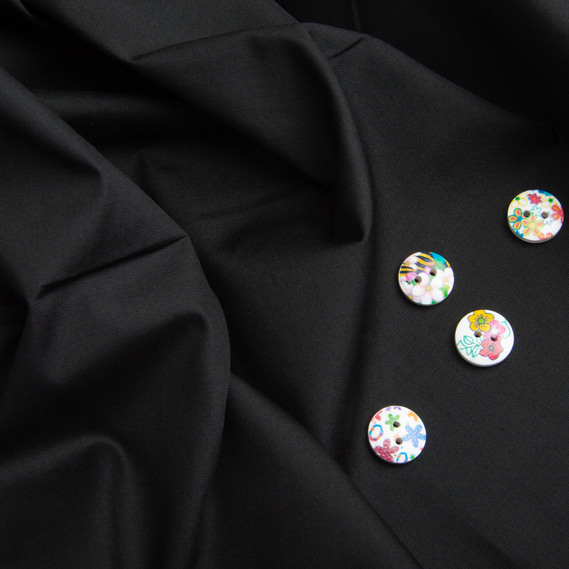 Solid shirting fabric 150 cm wide 115 g/m2 suitable for men`s and women`s shirts №16 (9077) чорний, фото 3