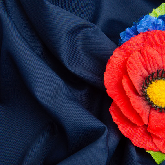 Тканина медична твіл 155 гр/м2 150 см, тканина для медичного одягу, халатів, костюмів, уніформи №41 (5633) т/синій, фото 3