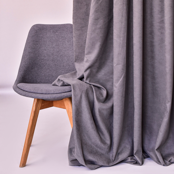 Ткань портьерная однотонная Convas 300 см 253 гр/м2, шторная ткань, ткань для штор, шторы, портьеры, гардины, ткань гардинная V-сіра, фото 4