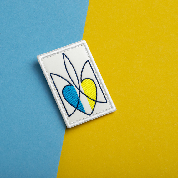 Набор шевронов 2 шт с липучкой Тризуб, светящихся в темноте 2,6х4 см вышитый патч, нашивка, шеврон, фото 7