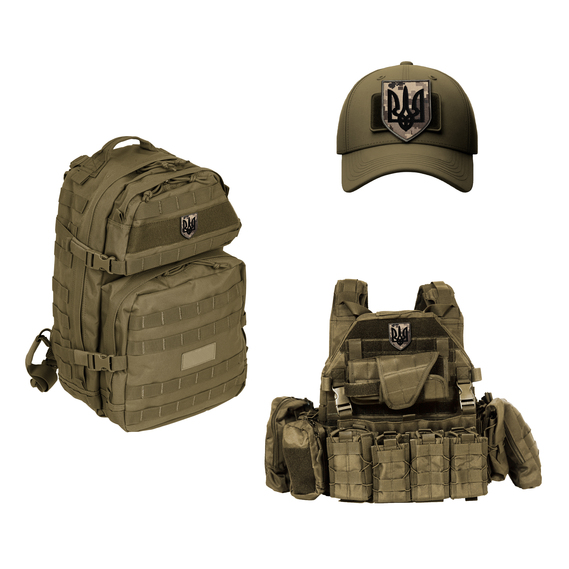 Набір шевронів 2 шт на липучці Тризуб України чорний на пікселі 8х10 см, вишитий патч нашивка шеврон, фото 5