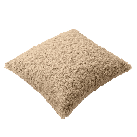 Подушка декоративна IDEIA 55х55 см з штучного хутра, гіпоалергенна  карамель, фото 6