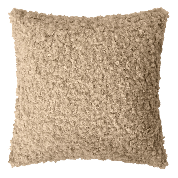 Подушка декоративна IDEIA 55х55 см з штучного хутра, гіпоалергенна  карамель, фото 9